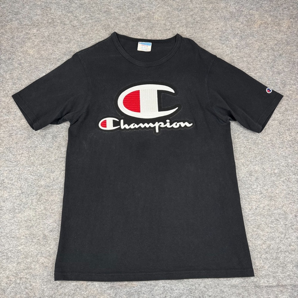 Vintage Champion T-Shirt Black Mens Medium M *